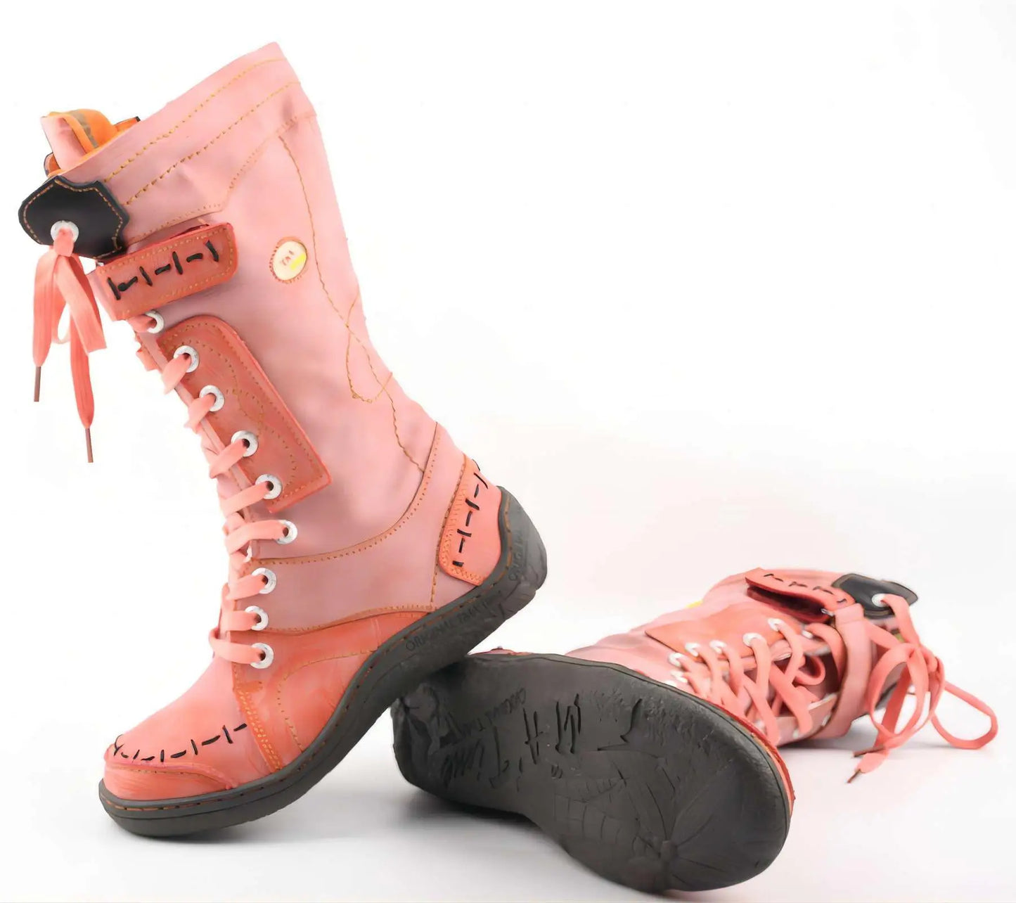 Hand Stitched Leather Mid Calf Boots