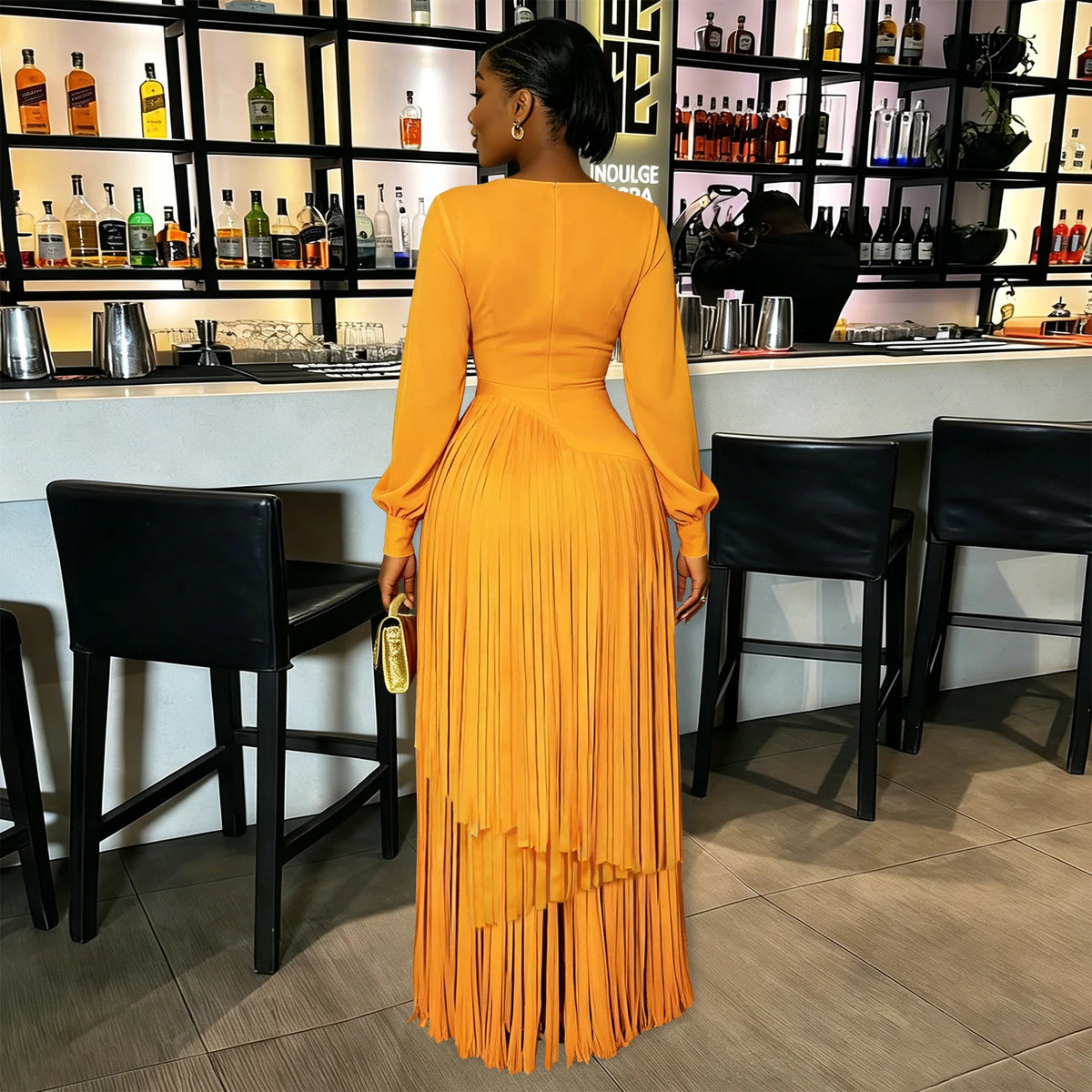 Elegant Long Sleeve African Dashiki Maxi Dress for Women