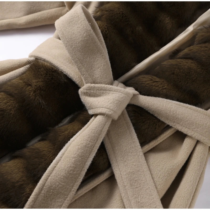 Vintage Women's Fur Coat Elegant Open Collar Thicken Full Sleeve Jacket With Furs Female 2025 New Autumn Winter Woman Clothes