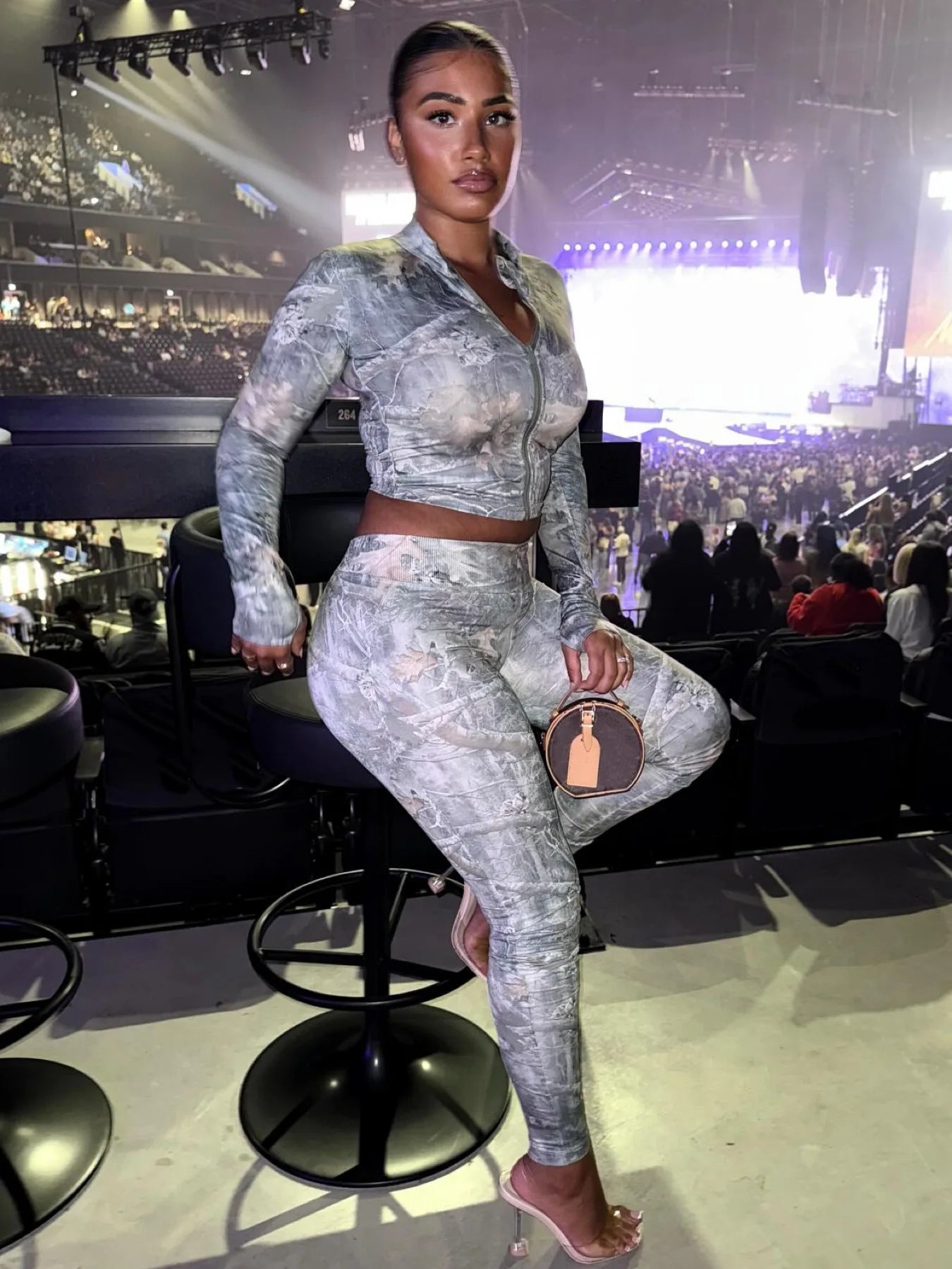 FAGADOER Y2K Fashion Pattern Printing 2 Piece Sets Woman Outfit Long Sleeve Zip Crop Top + Pants Matching Suit Female Streetwear