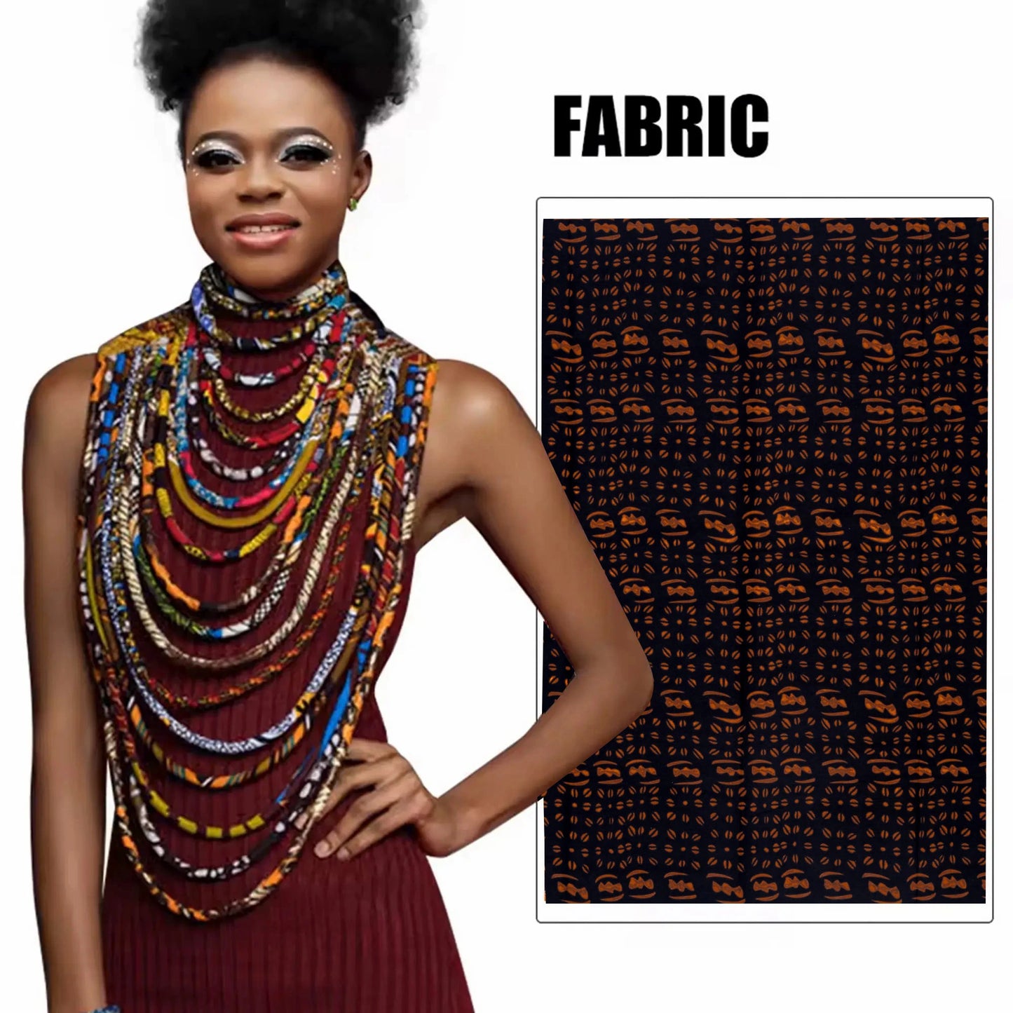 African Multi-Strand Statement Choker Necklace for Women