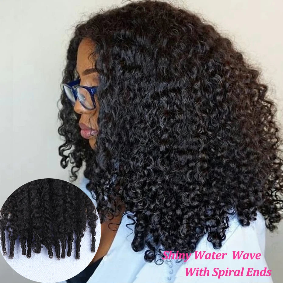Glossy Deep Bouncy Curly Lace Frontal Wig For Women