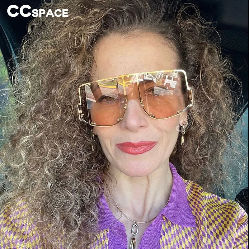 Oversized Mirrored Square Sunglasses