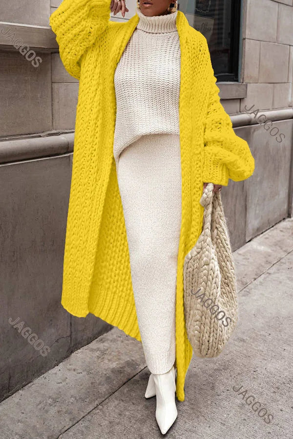 Casual Oversized Hollow Out Knit Cardigan for Women