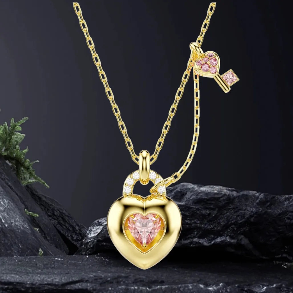 Elegant Silver Crystal Necklace and Earring Set for Women