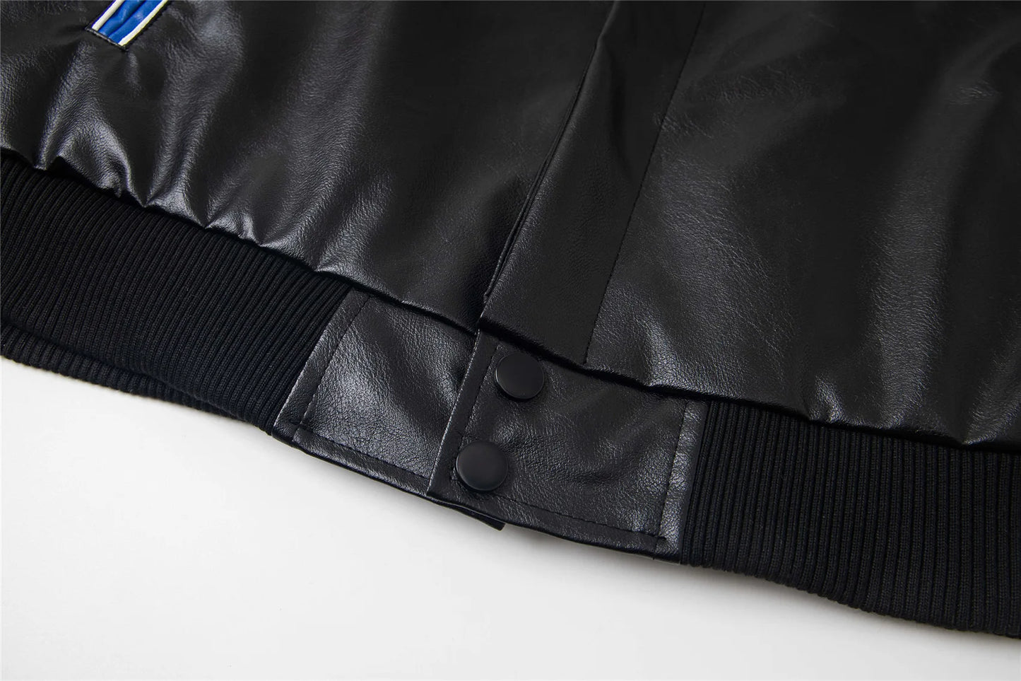 Trendy Cartoon Embroidery Color-Block Stand Collar Jacket Coat for Men and Women Autumn Winter Loose Casual Leather Jacket Coat