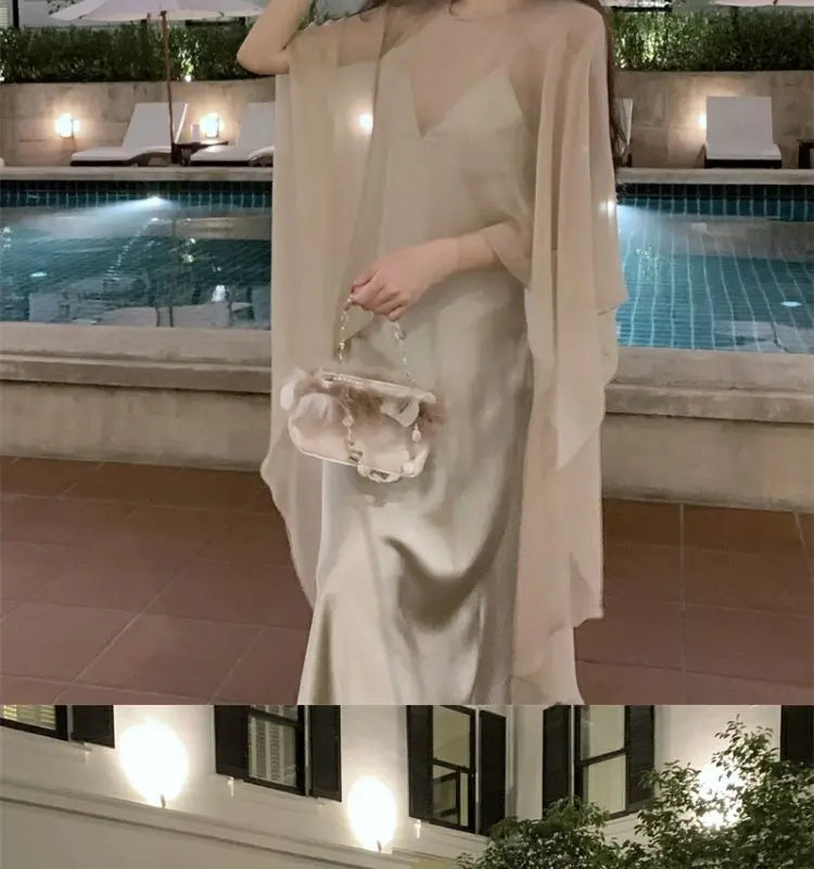 Elegant Lightweight Asymmetric Tulle Summer Blouse For Women