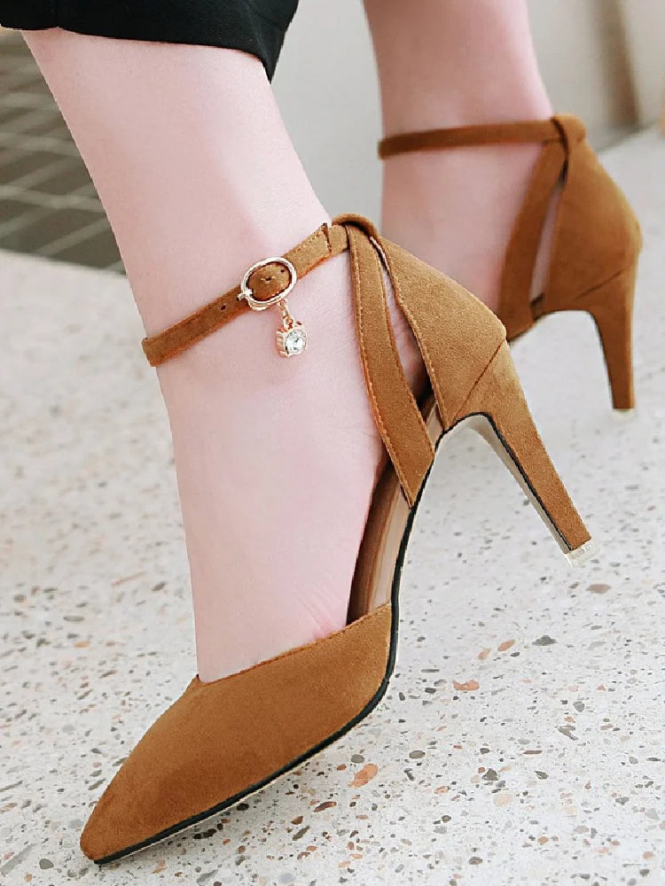 Elegant Pointed Toe Buckle Pumps