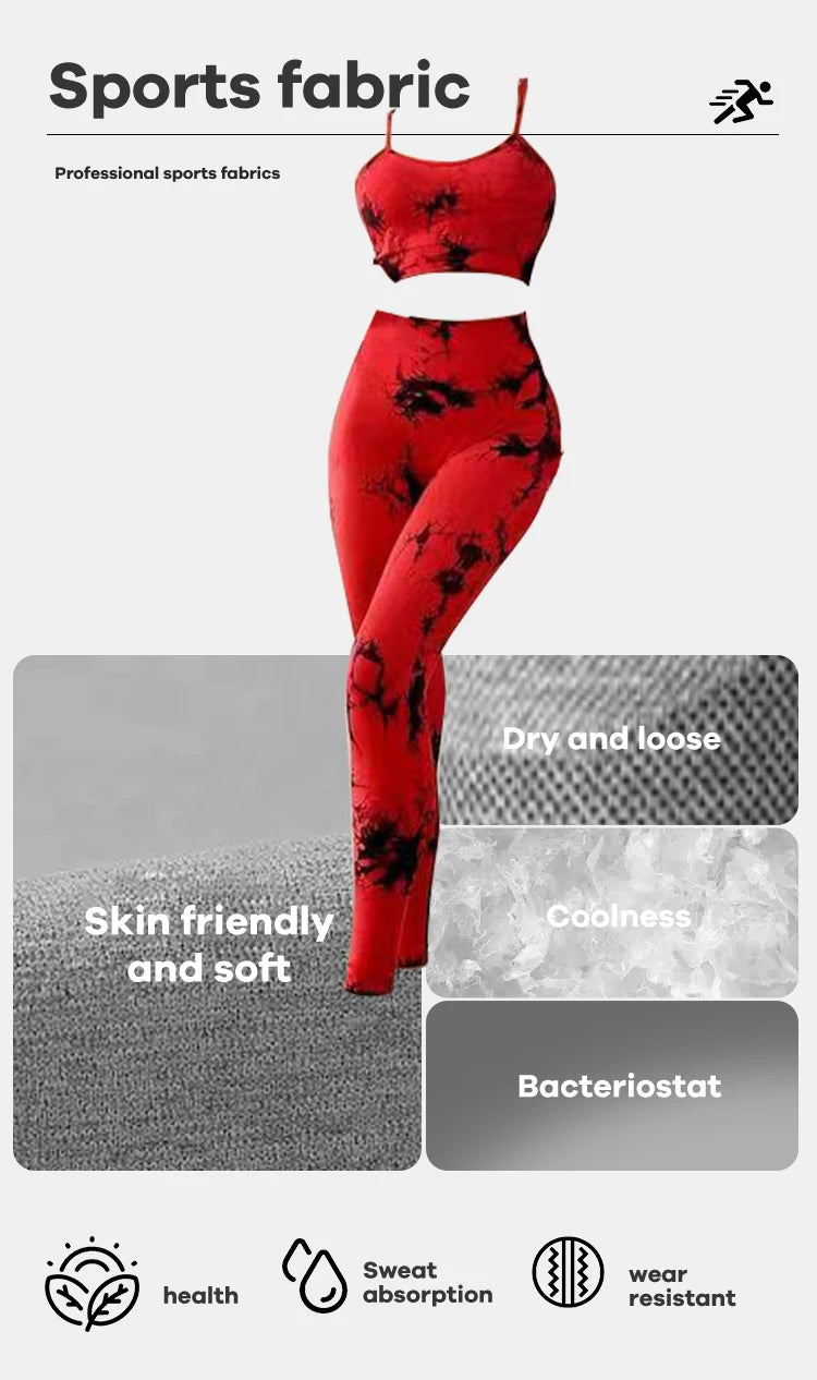 Breathable Tie Dye Yoga Tracksuit Set