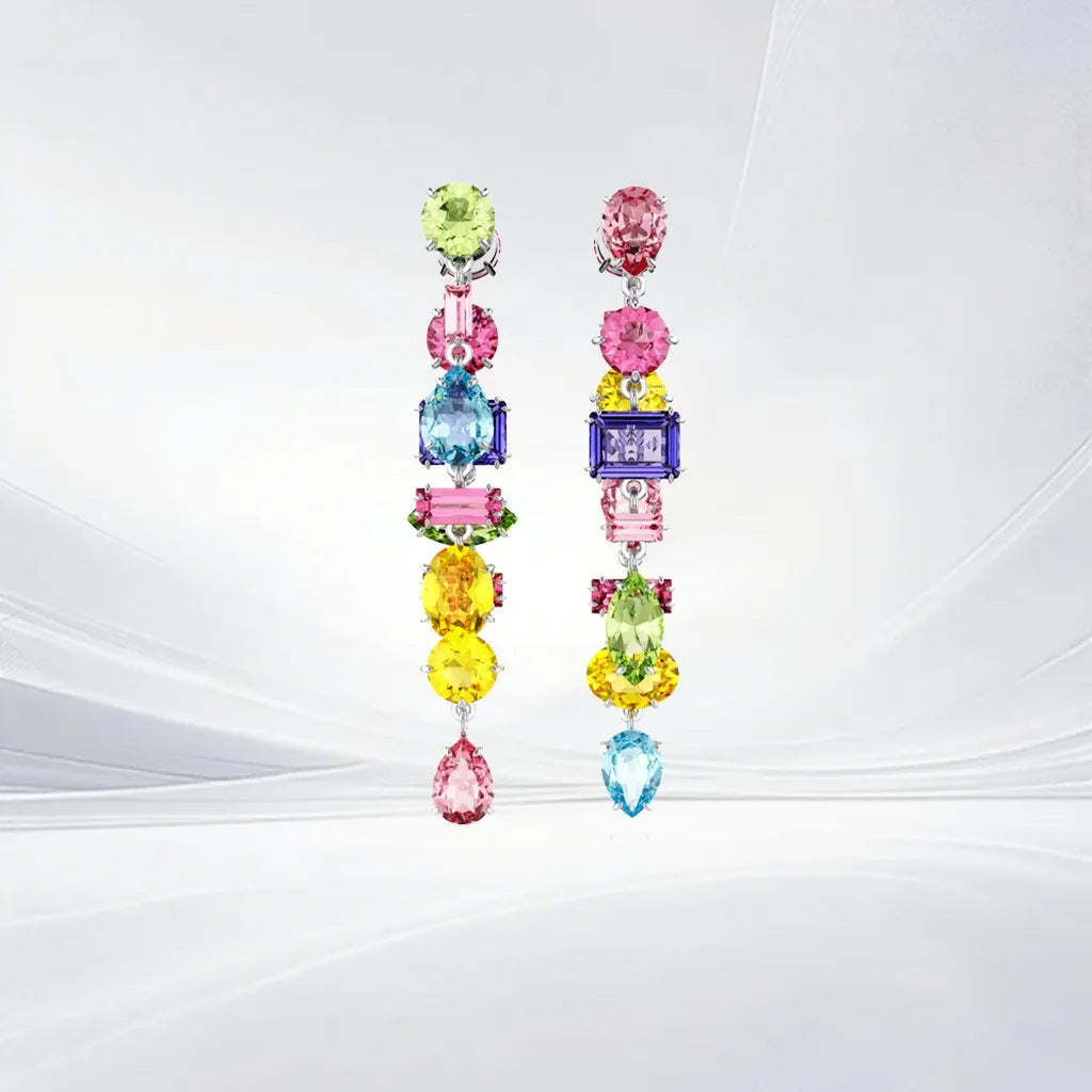 Gold Plated Mixed Cut Crystal Jewelry Set for Women