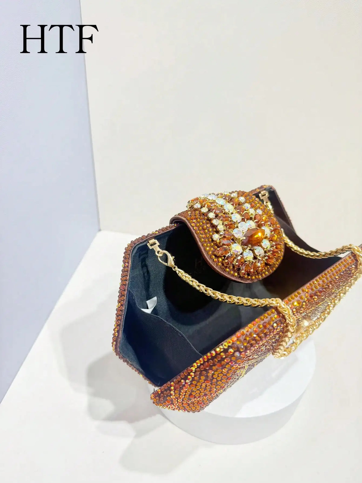 Rhinestone Clutch Shoulder Bag with Chain for Women