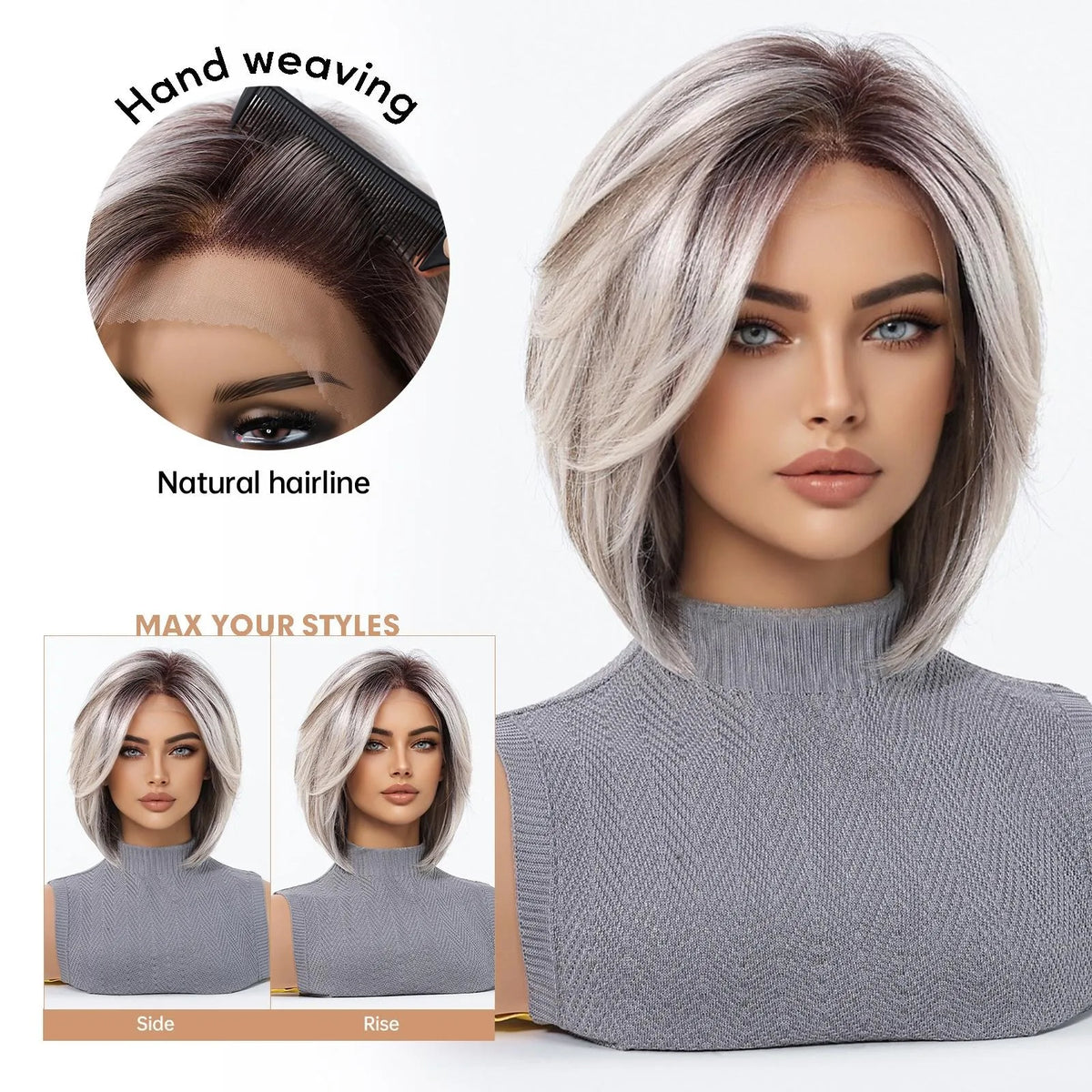 Fashion Glueless Ombre Lace Front Synthetic Wig for Women