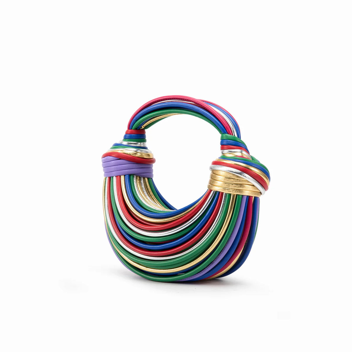 Glossy Woven Dumpling Cloud Clutch Bag With Knot Detail for Women