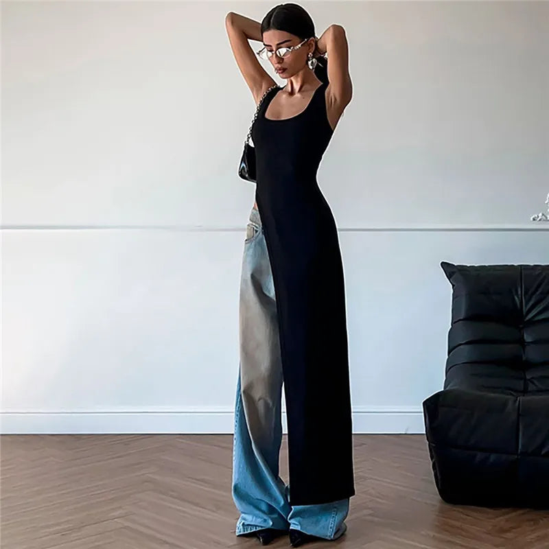 Elegant Asymmetrical High Slit Maxi Dress for Women