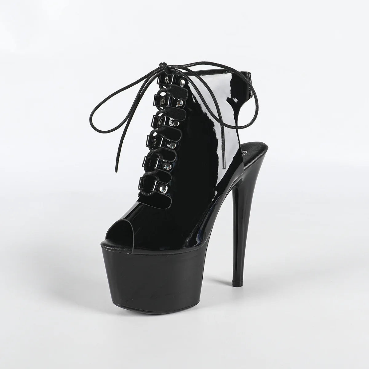 Premium Platform Peep Toe Lace Up Ankle Boots for Women