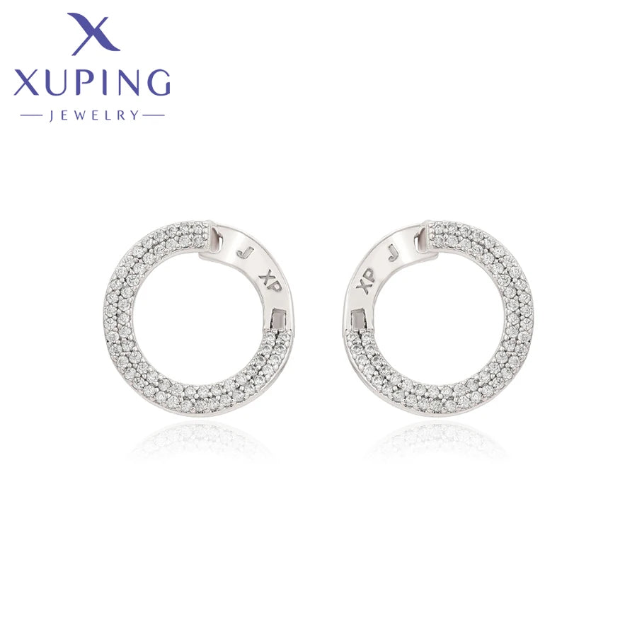 Gold Tone Copper Alloy Hoop Earrings