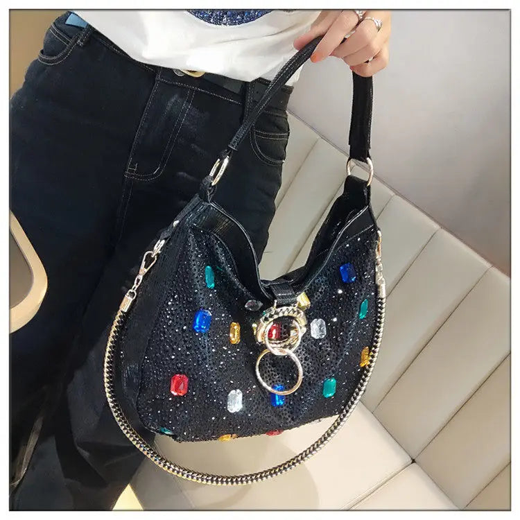 Genuine Leather Crossbody Bucket Bag with Large Capacity for Women