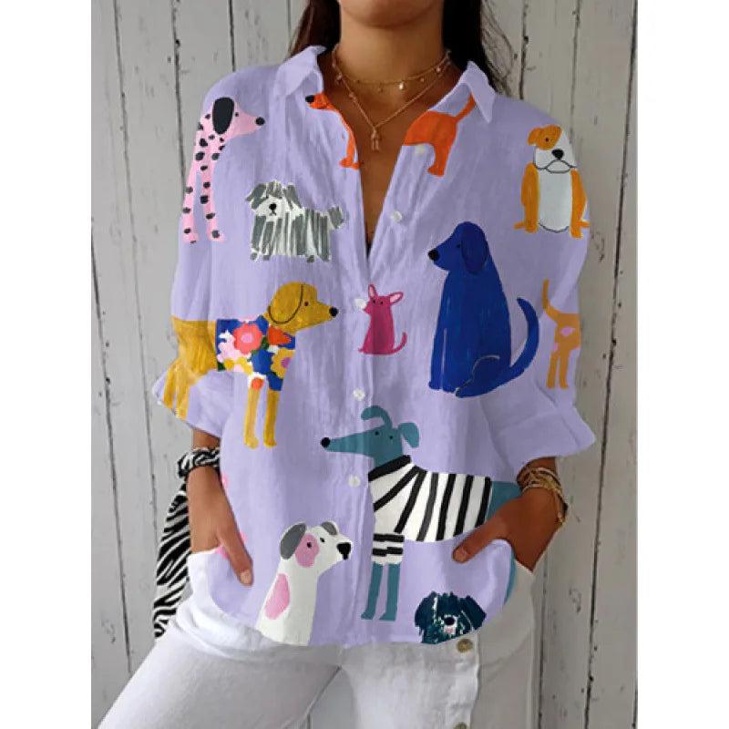 Ditsy Floral Oversized Dropped Shoulder Blouse for Women