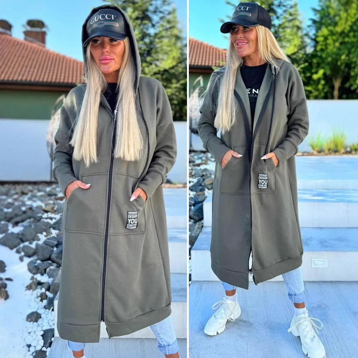 Relaxed Knit Hooded Jacket