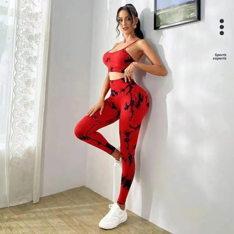 Breathable Tie Dye Yoga Tracksuit Set