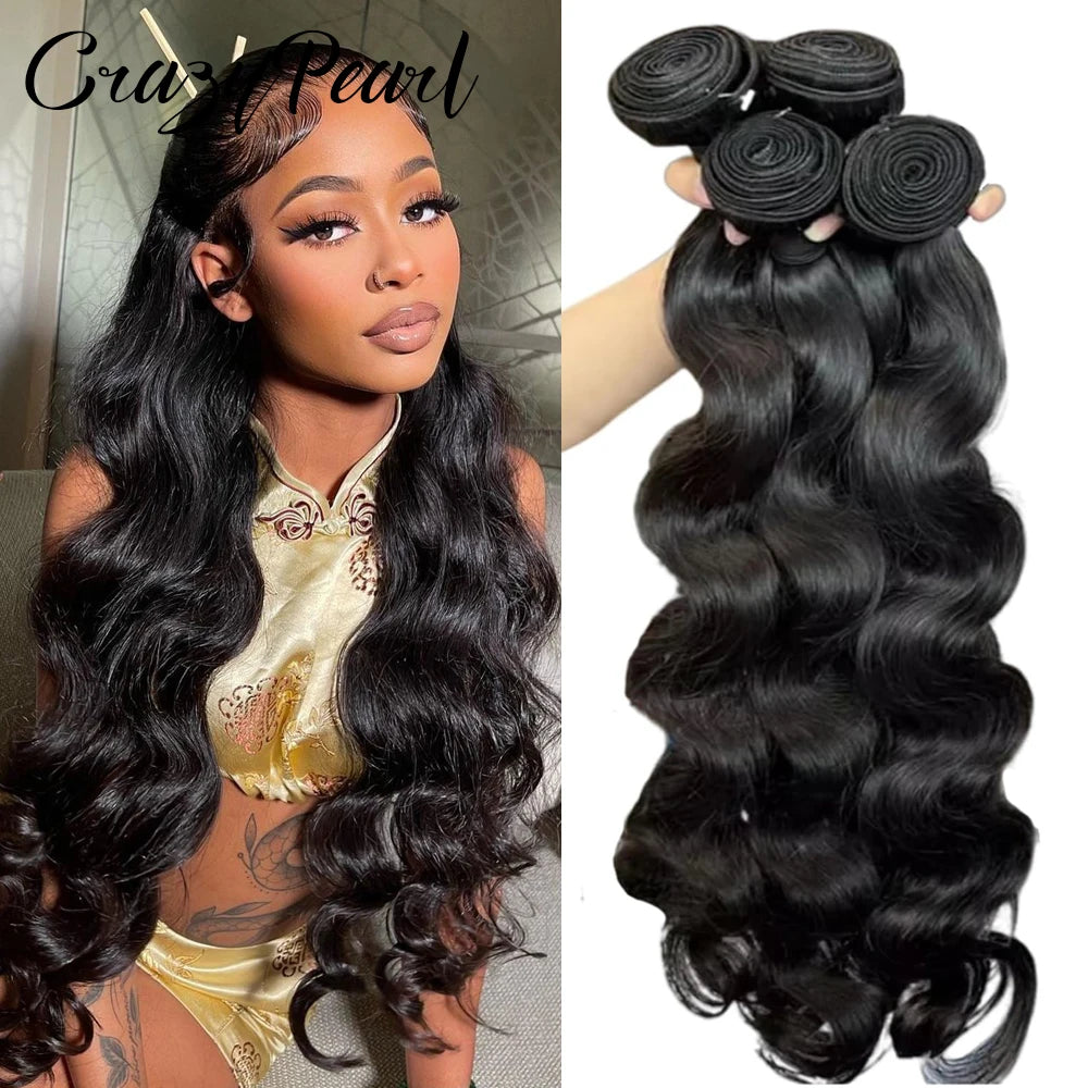 Unprocessed Body Wave Human Hair Bundles for Women