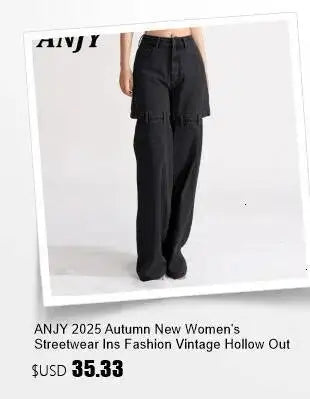 ANJY Summer New Women's High Street Fashion Unique Design Denim Patchwork Contrast Color Button Vest Casual Wide Leg Pants A7944