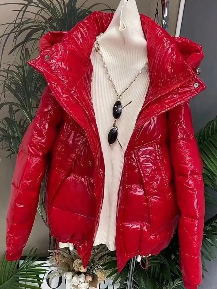 Soft Hooded Cotton Padded Loose Winter Jacket for Women