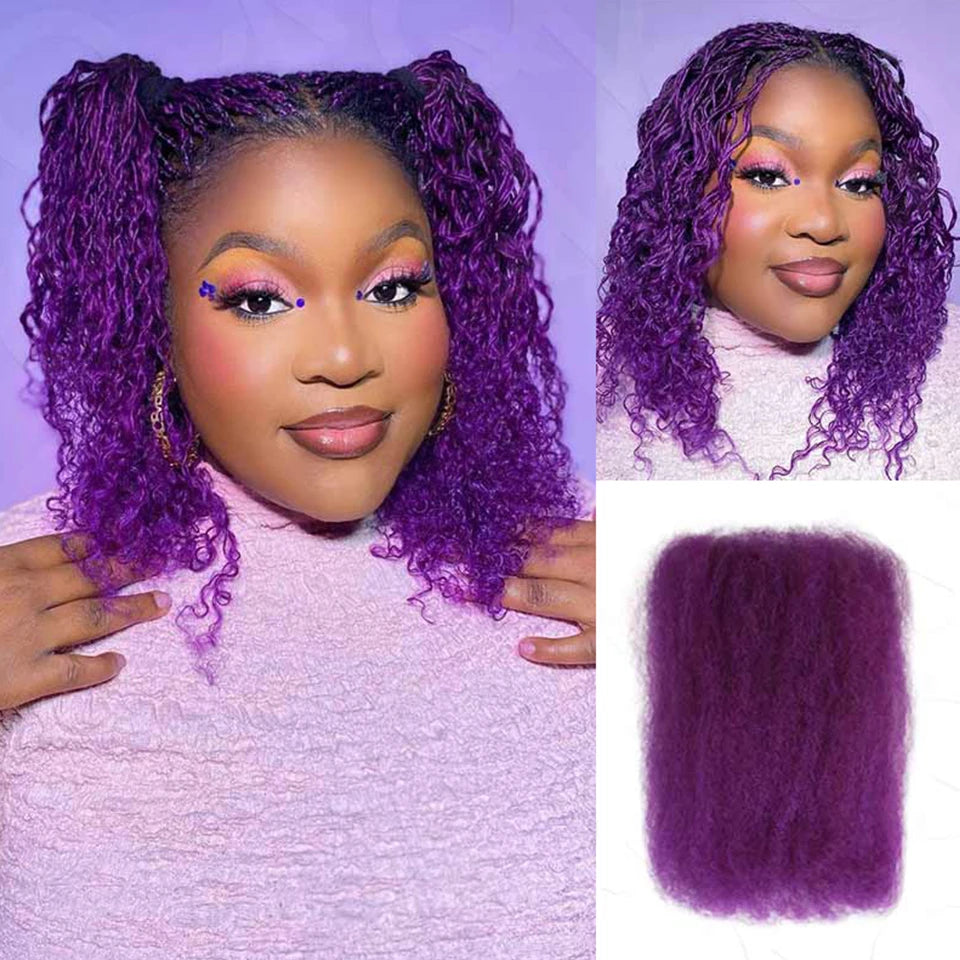 Black Pearl Top Peruvian Kinky Curly Mini Twist Hair 50G/pc QVR Afro Kinky Bulk Human Hair for Braiding 100% Remy Hair Bundles