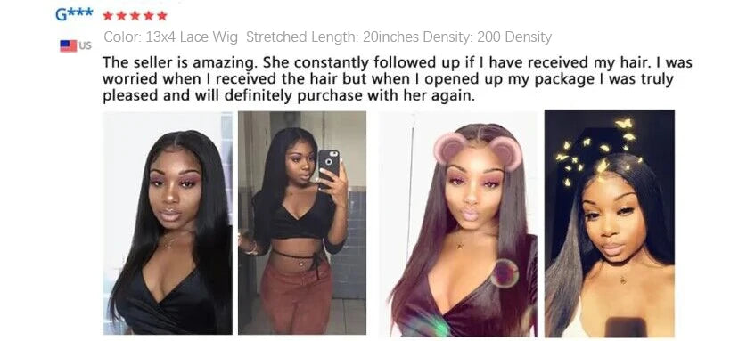 Brazilian Straight Human Hair Lace Front Wig for Women