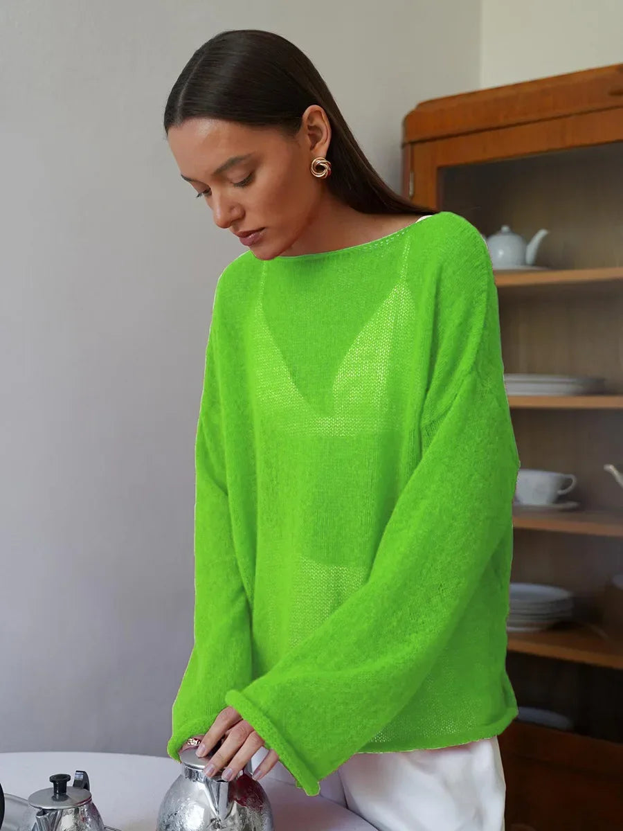 Sheer Hollow Knit Sweater