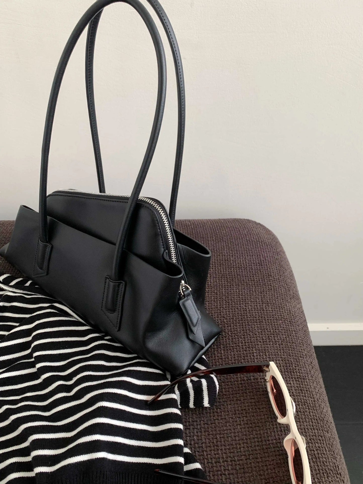 Retro Crocodile Pattern Large Capacity Tote Bag Design Women's Pleated  Leather Shoulder Bag Female Daily Commuter Bag 2025