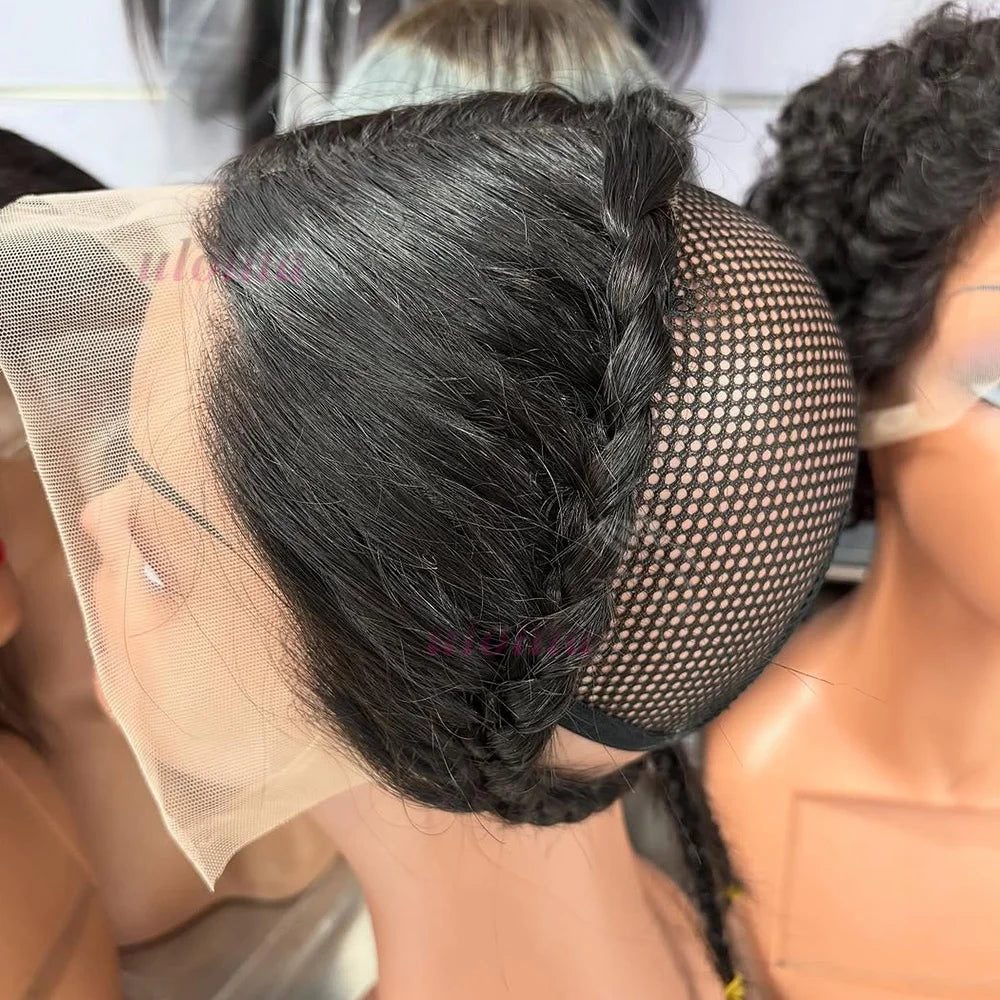 Braided Straight Lace Frontal Human Hair Wig for Women