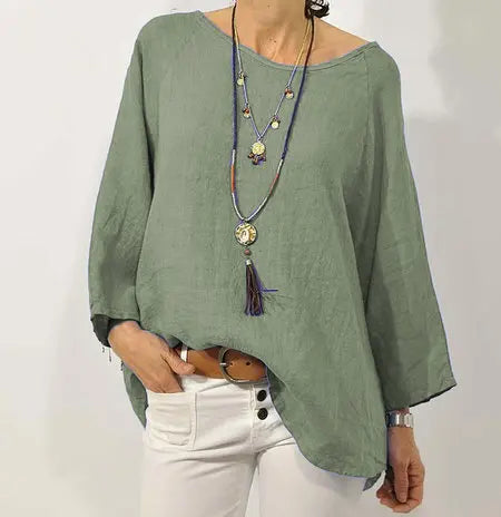 Relaxed Cotton Linen Blend Shirt