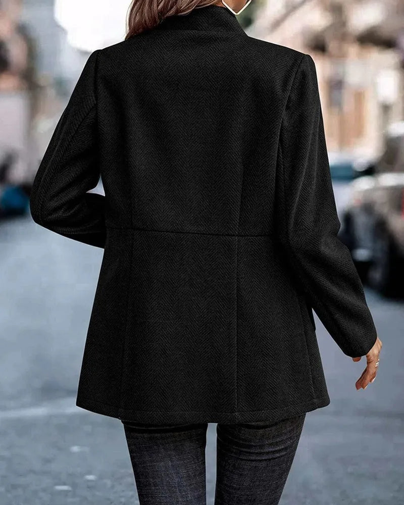 Chic French Style Long Sleeve Knit Blazer Jacket For Women