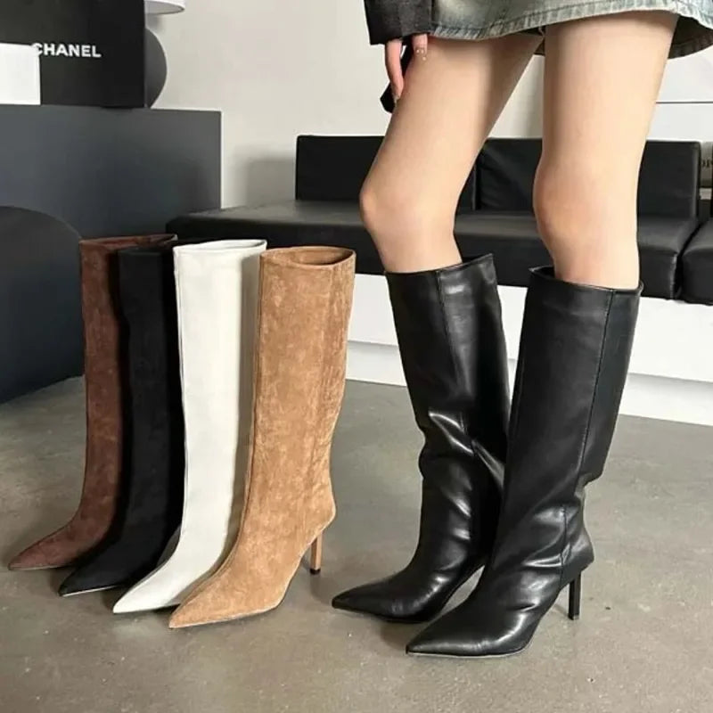 Pointed Toe Knee High Sock Boots