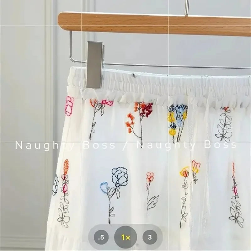 Floral Print Puff Sleeve Blouse and Patchwork Midi Skirt Two Piece Set for Women
