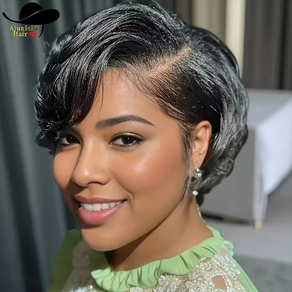 Straight Side Part Lace Front Pixie Bob Wig for Women