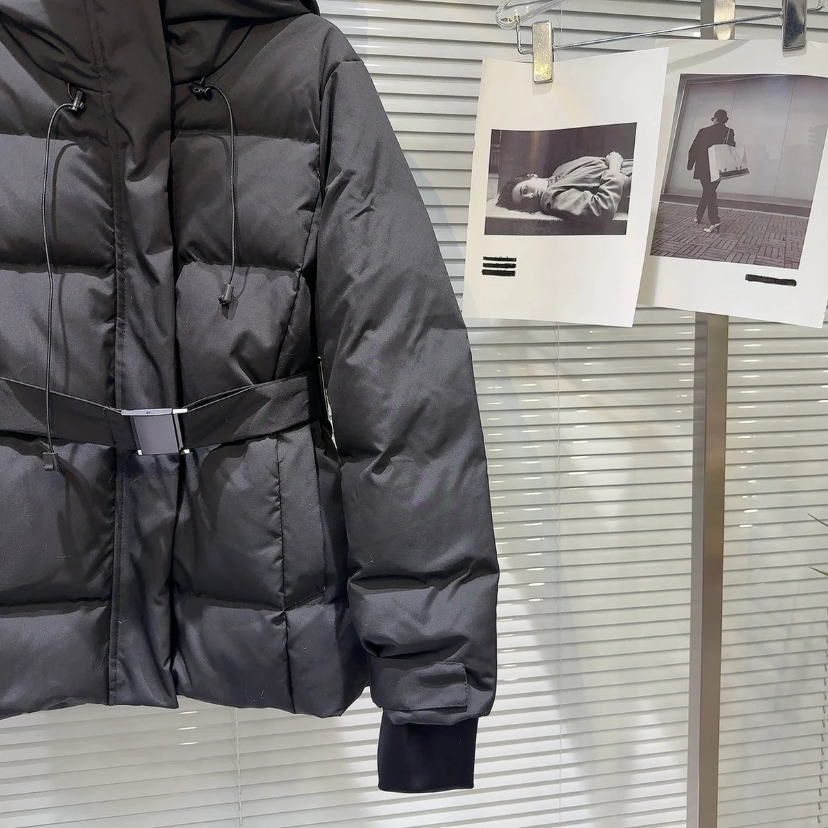 Warm Belted Hooded Winter Puffer Down Jacket for Women