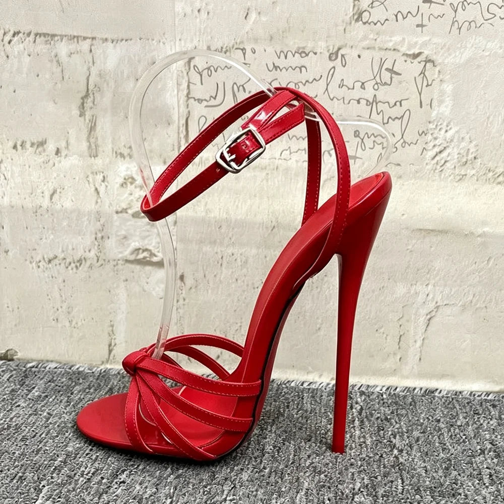 Ultra High Stiletto Heel Open Toe Strappy Sandals for Women