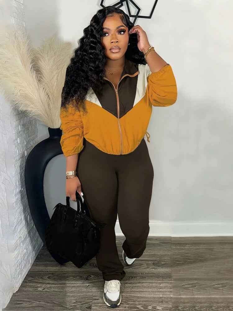 Pant Set Women Two Piece Sets Matching Sets Y2k Streetwear Zipper Coats Long Pants High Waist Sports Suit Sportswear 2025