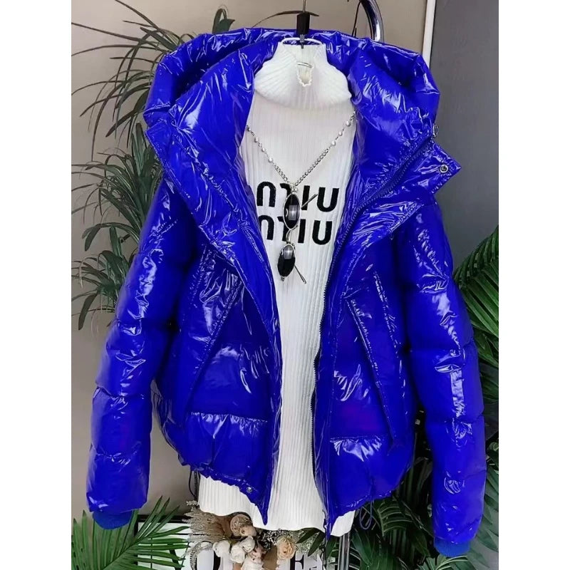 Soft Hooded Cotton Padded Loose Winter Jacket for Women