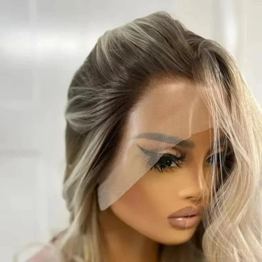 Ombre Ash Blonde Lace Front Synthetic Wig for Women