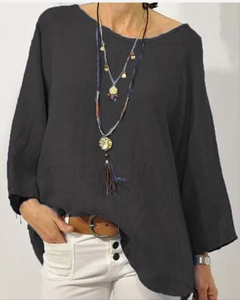 Relaxed Cotton Linen Blend Shirt