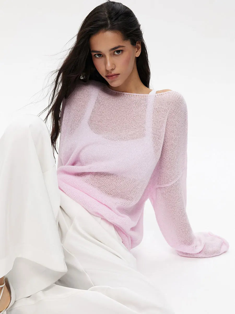 Sheer Hollow Knit Sweater