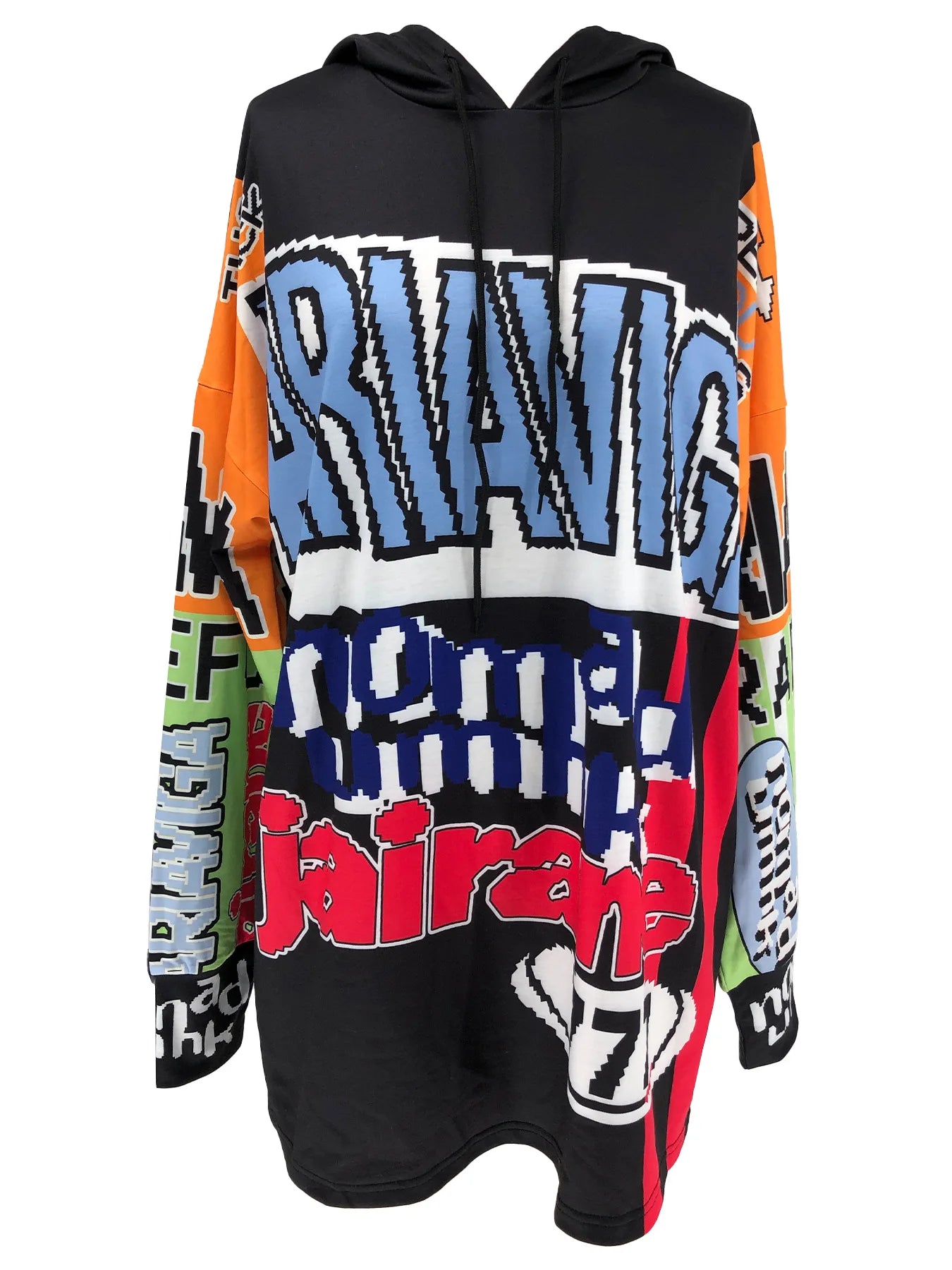 FAGADOER Spring New Retro Letter Printing Sweatshirts Women Long Sleeve Drawstring Loose Hoodie Top Fashion Female Streetwear