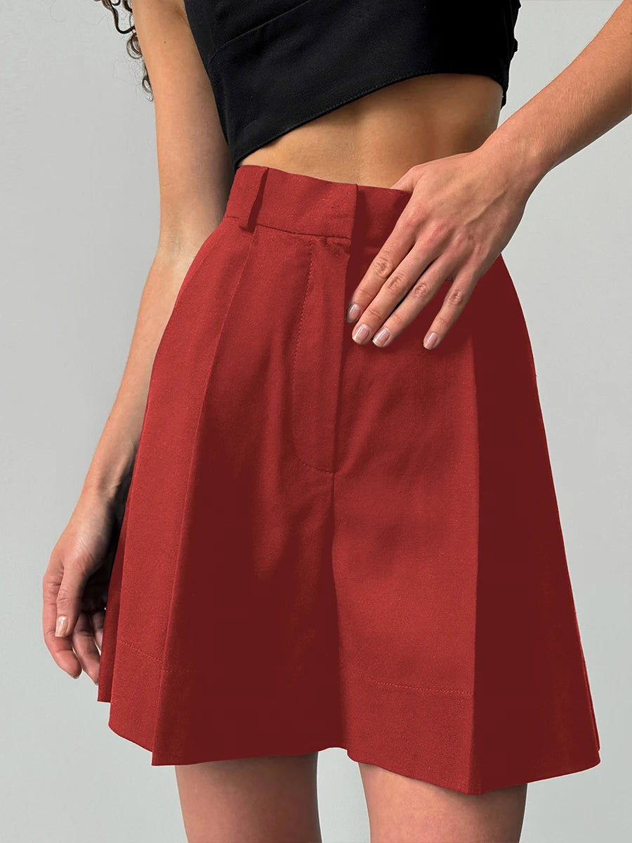 High Waisted Casual Summer Linen Blend Shorts For Women