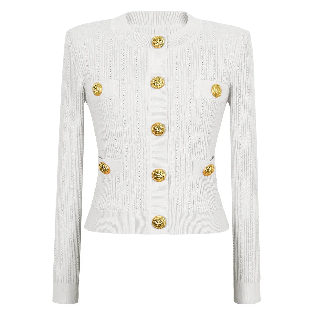 O Neck Knit Sweater Coat