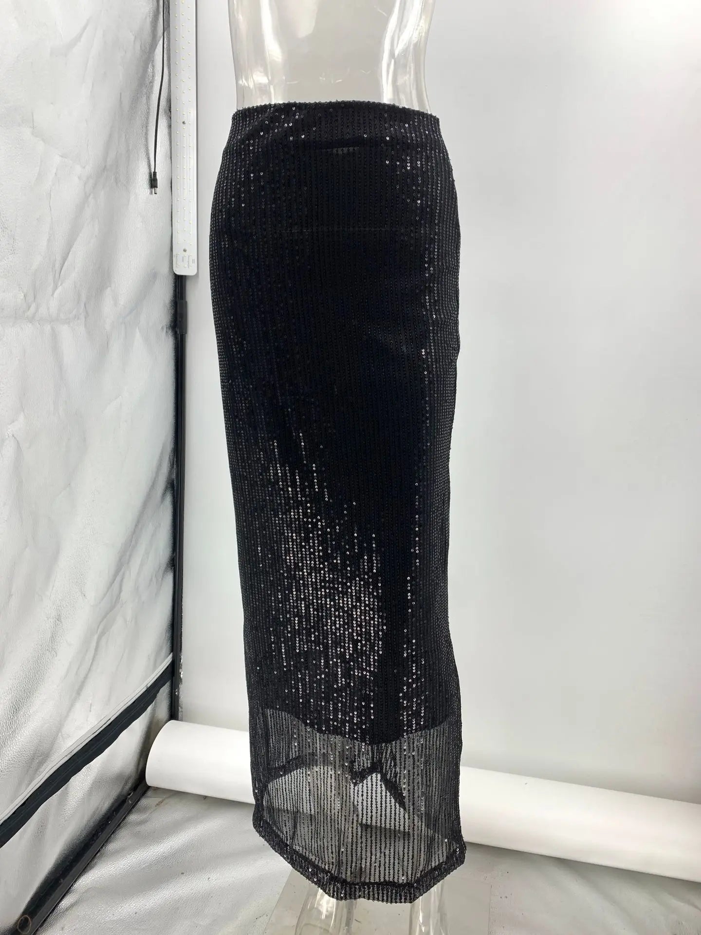 Spring Glitter Sequin Shiny Skirts For Women Club Party Elegant High Waist Slim A-Line Long Skirt Sexy Streetwear Ladies Skirts