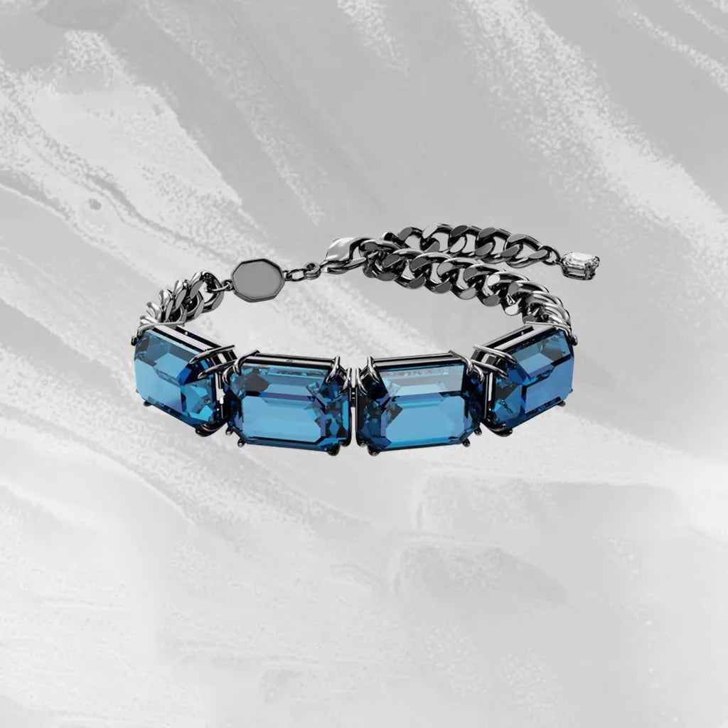 Elegant Mixed-Cut Crystal Necklace Set with Earrings for Women