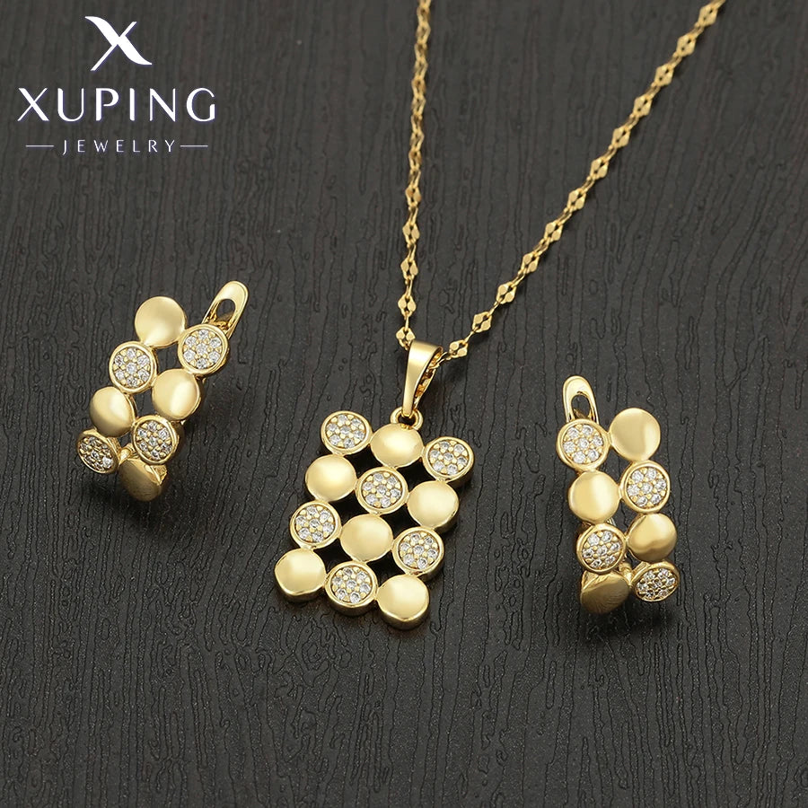 Charm Necklace And Hoop Earrings Set